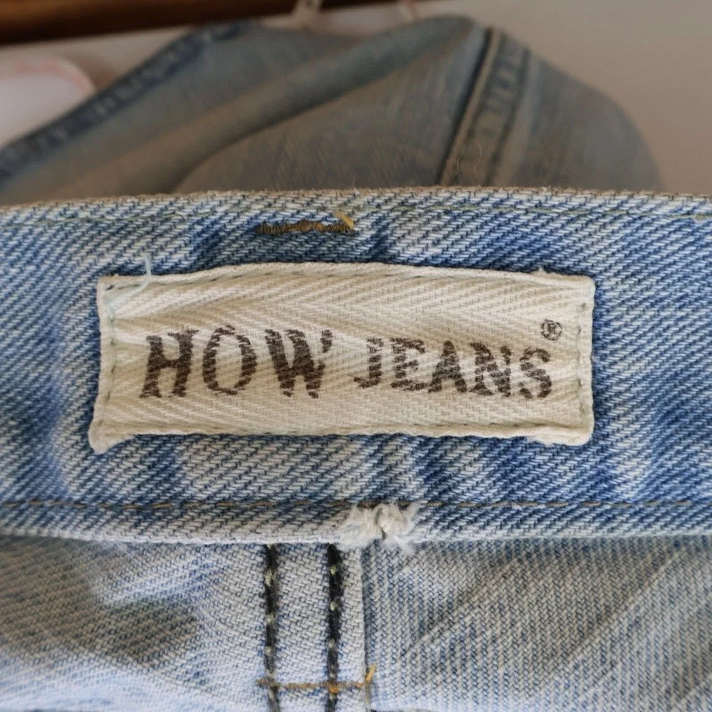 How Jeans Mini Denim Skirt Womens Sz M Blue Light Wash Cotton Distressed Pockets
